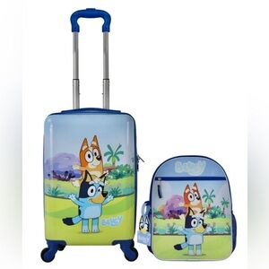 BLUEY Kids Luggage and Backpack Set w/ 360 Degree (4) Spinner Wheels